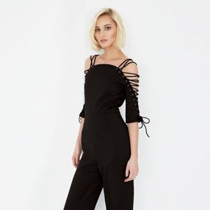 Lavish Alice Lace Up Jumpsuit (tapered leg)